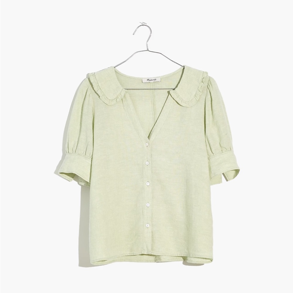 Madewell Linen Blend Peter Pan Collar Shirt